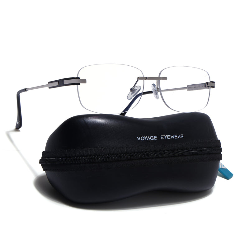 Voyage Silver Rimless Eyeglasses for Men & Women (4097FMG9265)