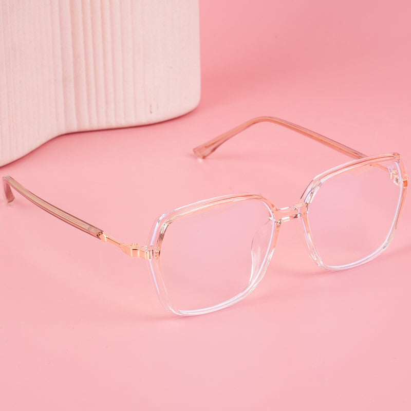 Voyage Glam Transparent Golden Square Eyeglasses for Men & Women (TR83040MG4686-C6)