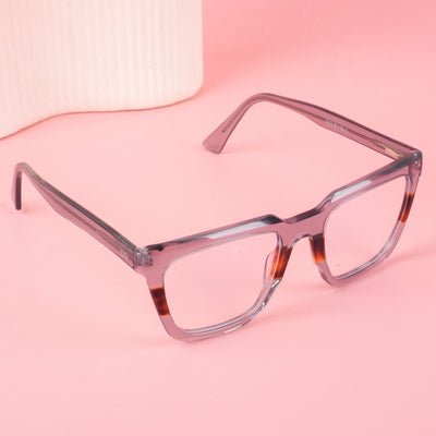 Goeye Glam Transparent Grey & Brown Cateye Acetate Eyeglasses for Men & Women (215GE1788-C3)