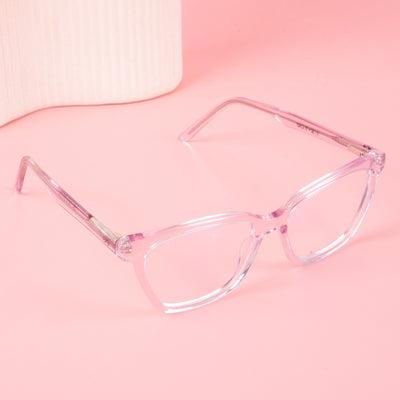 Goeye Glam Transparent Light Pink Cateye Acetate Eyeglasses for Women (174GE1753-C3)