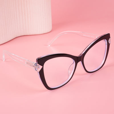Voyage Glam Black Cateye Eyeglasses for Women (68092MG4008-C1)