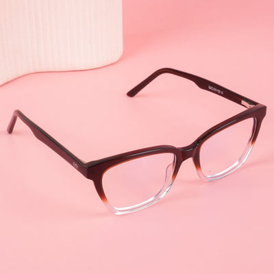 Goeye Glam Brown & Transparent Cateye Acetate Eyeglasses for Women (174GE1752-C2)