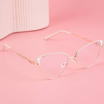 Voyage Glam Nude & Golden Cateye Eyeglasses for Women (9853MG4419-C5)