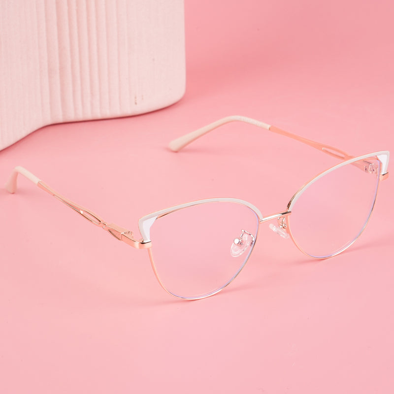 Voyage Glam Nude & Golden Cateye Eyeglasses for Women (9853MG4419-C5)