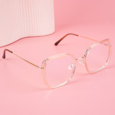 Voyage Glam Golden & Transparent Cateye Eyeglasses for Women (TR3010MG5142-C3)