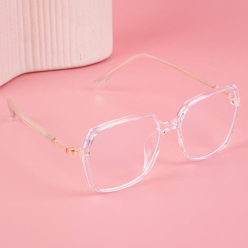 Voyage Glam Transparent Square Eyeglasses for Men & Women (TR83040MG4685-C5)