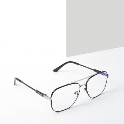 Voyage Exclusive Black & Silver Wayfarer Eyeglasses for Men & Women (VY221015MG5334-C3)