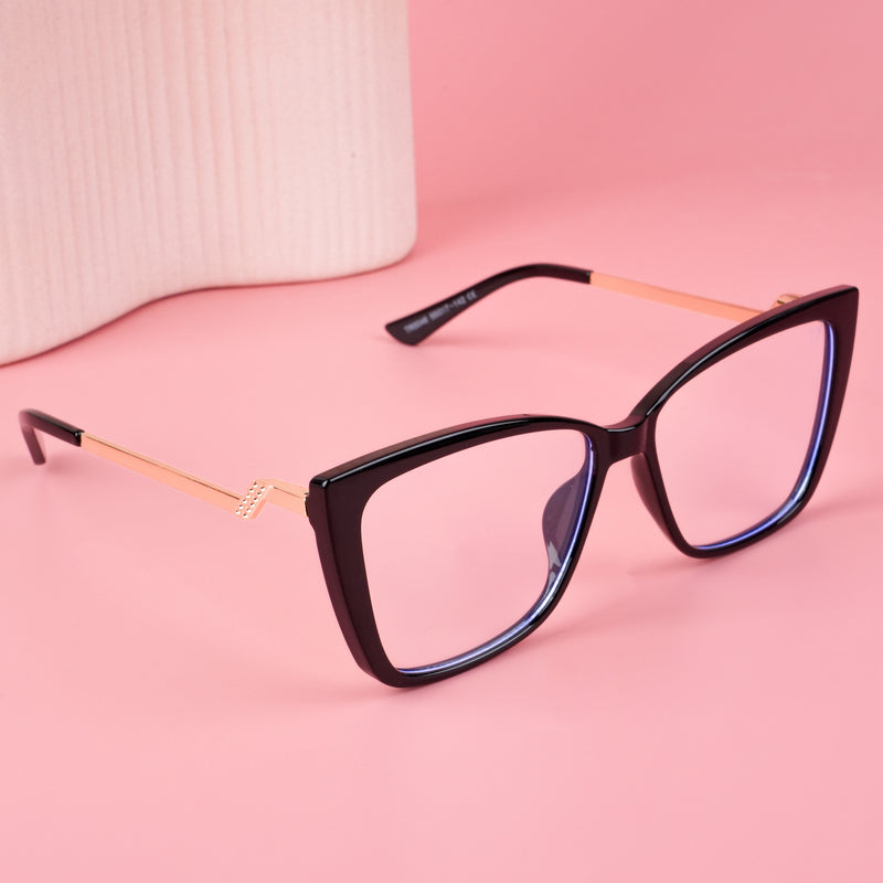 Voyage Glam Black Cateye Eyeglasses for Women (TR5046MG4011-C1)