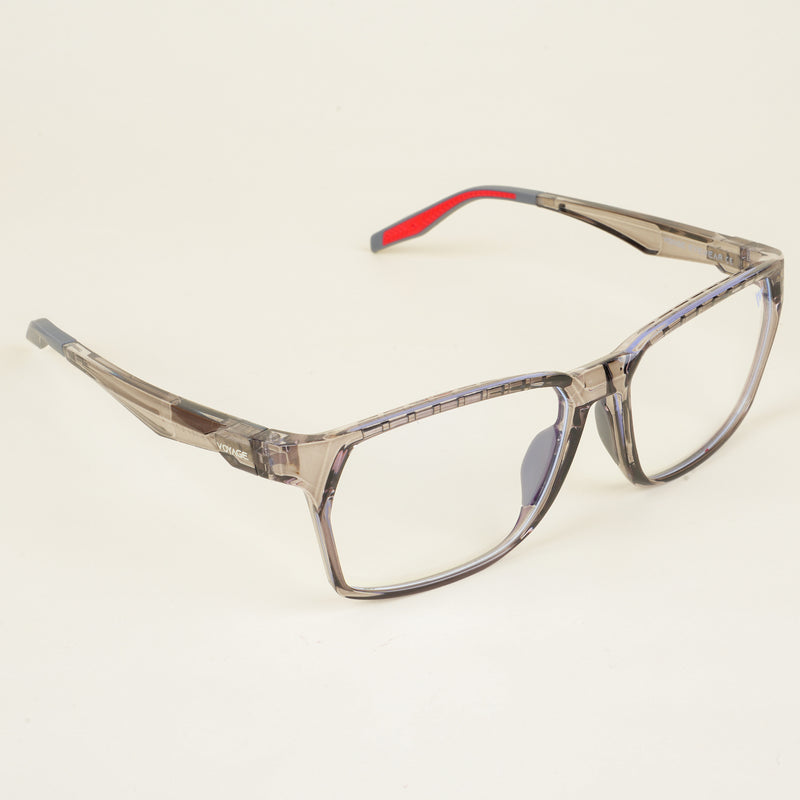 Voyage Techtonic Transparent Grey Wayfarer Eyeglasses for Men & Women (58694MG5294-C5)