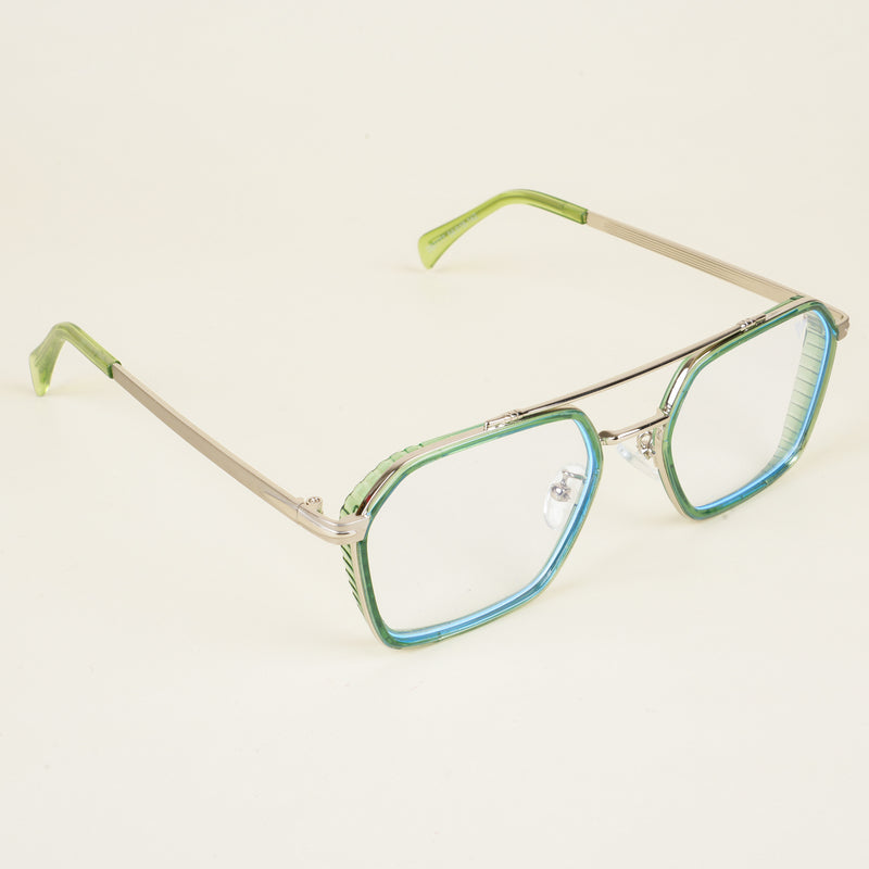 Voyage Green & Silver Wayfarer Eyeglasses for Men & Women (7177MG5270-C4)