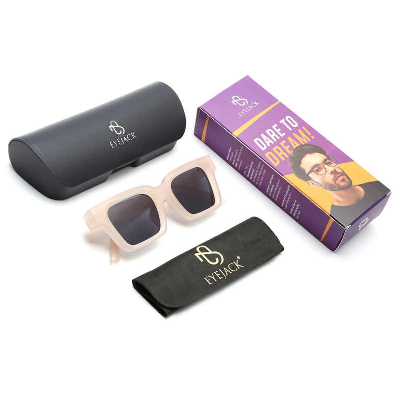 Eyejack Cream Square Sunglasses for Men & Women (4834CL1195)