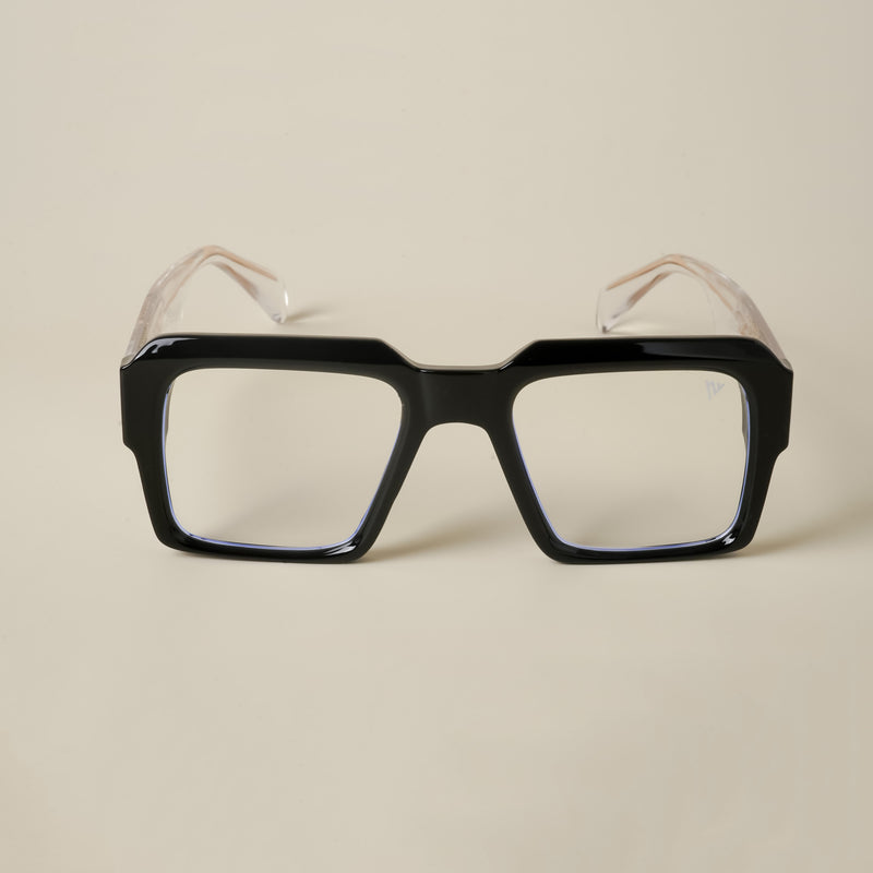 Voyage Goat Shine Black Wayfarer Eyeglasses for Men & Women (58972MG4756-C1)