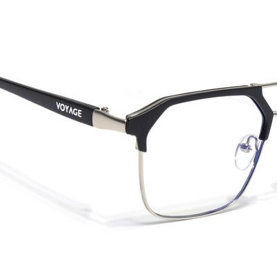 Commander | Black & Silver Wayfarer Eyeglasses for Men & Women | 4#FMG6685-C2