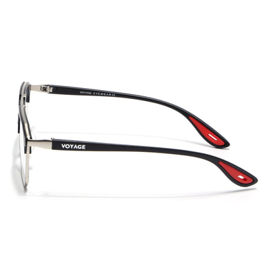 Commander | Black & Silver Wayfarer Eyeglasses for Men & Women | 4#FMG6685-C2