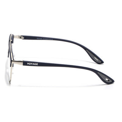 Commander | Blue & Silver Wayfarer Eyeglasses for Men & Women | 4#FMG6686-C3