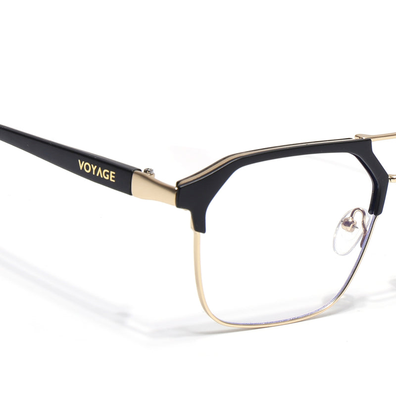 Commander | Black & Golden Wayfarer Eyeglasses for Men & Women | 4