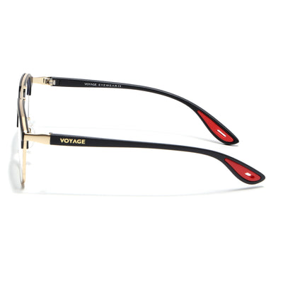 Commander | Black & Golden Wayfarer Eyeglasses for Men & Women | 4#FMG6688-C5