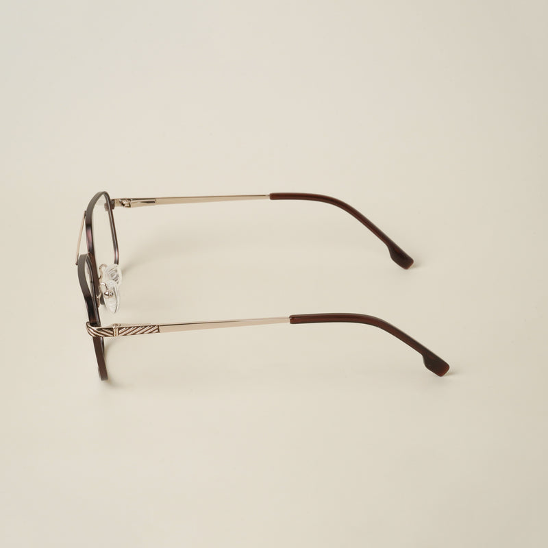 Voyage Brown & Silver Wayfarer Eyeglasses for Men & Women (YC82055MG4639-C2)