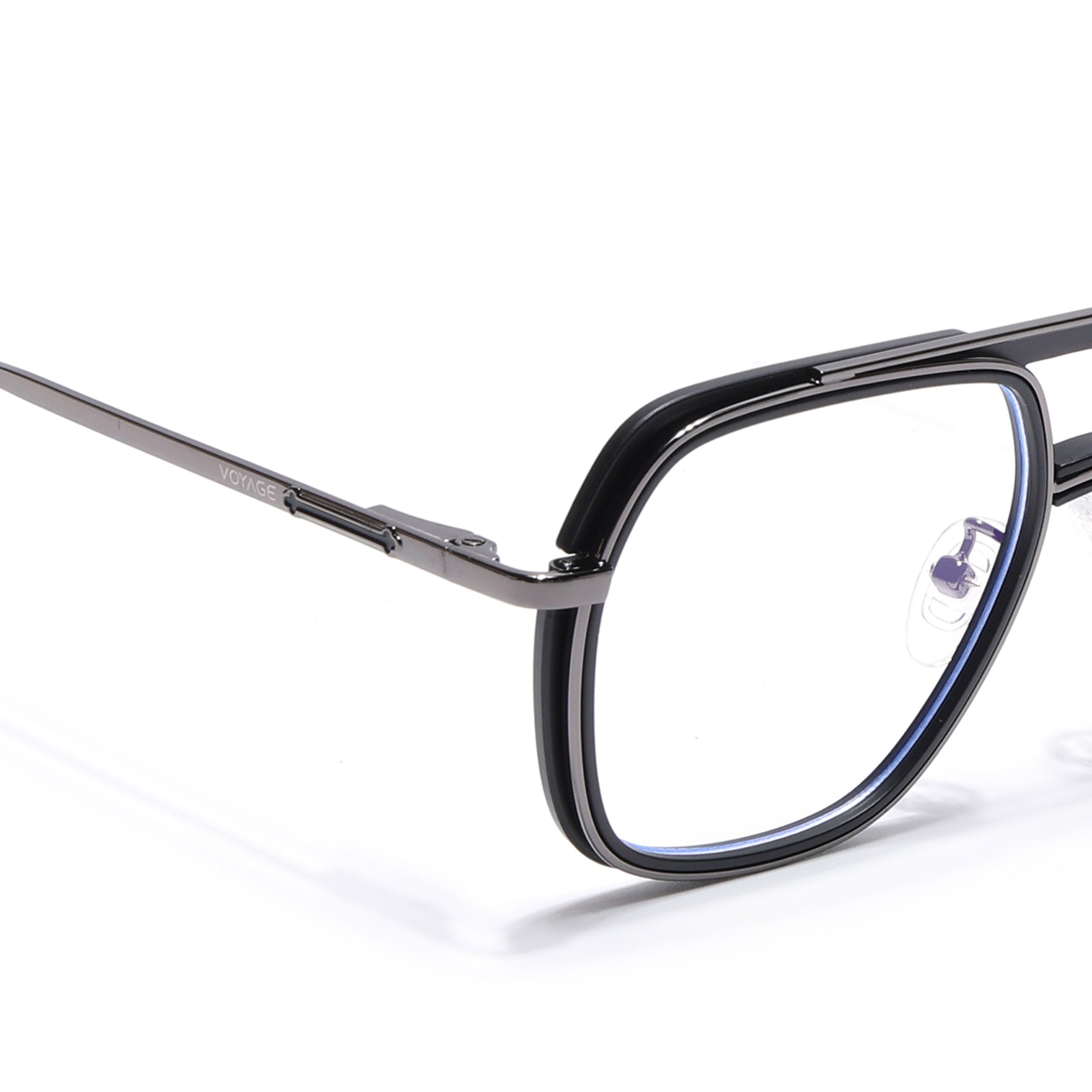 Voyage Grey & Black Wayfarer Eyeglasses for Men & Women (5011FMG6843-C1)