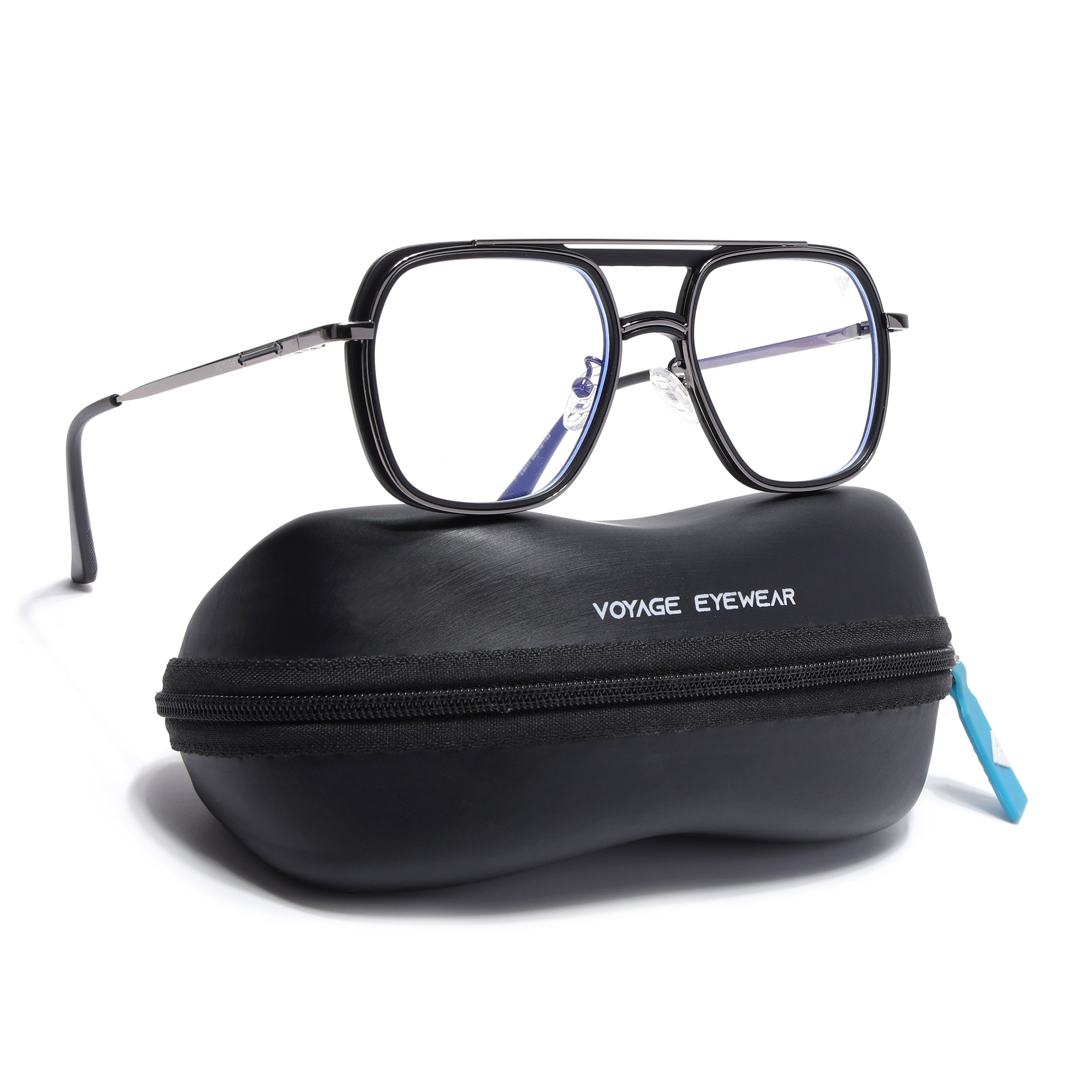 Voyage Grey & Black Wayfarer Eyeglasses for Men & Women (5011FMG6843-C1)