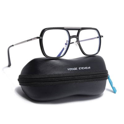 Voyage Grey & Black Wayfarer Eyeglasses for Men & Women (5011FMG6843-C1)