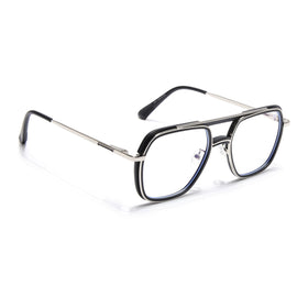 Voyage Silver & Black Wayfarer Eyeglasses for Men & Women (5011FMG6844-C2)