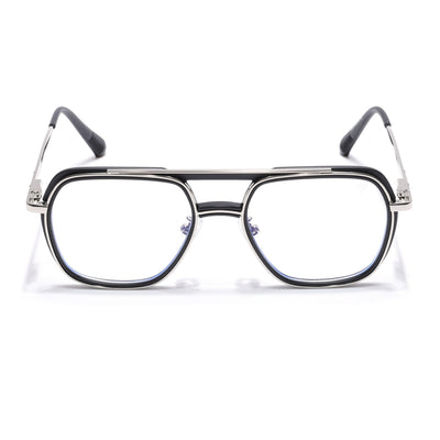 Voyage Silver & Black Wayfarer Eyeglasses for Men & Women (5011FMG6844-C2)