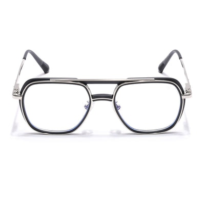 Voyage Silver & Black Wayfarer Eyeglasses for Men & Women (5011FMG6844-C2)