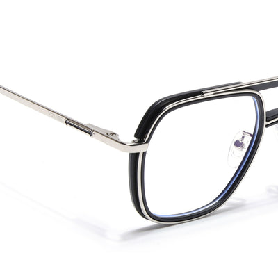 Voyage Silver & Black Wayfarer Eyeglasses for Men & Women (5011FMG6844-C2)