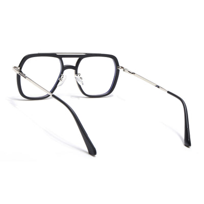 Voyage Silver & Black Wayfarer Eyeglasses for Men & Women (5011FMG6844-C2)