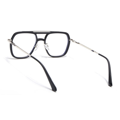 Voyage Silver & Black Wayfarer Eyeglasses for Men & Women (5011FMG6844-C2)