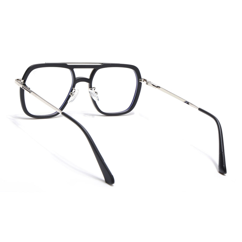 Voyage Silver & Black Wayfarer Eyeglasses for Men & Women (5011FMG6844-C2)