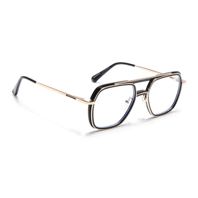 Voyage Golden & Black Wayfarer Eyeglasses for Men & Women (5011FMG6845-C3)