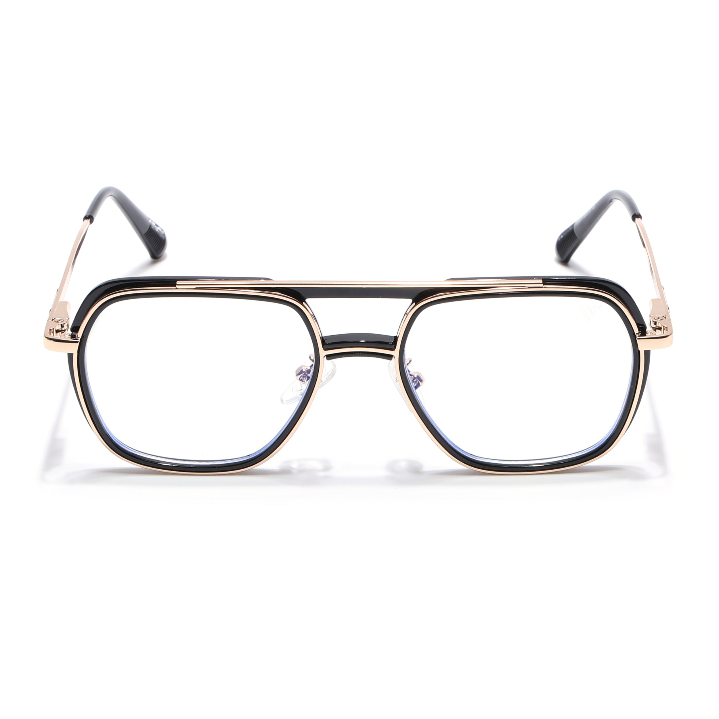 Voyage Golden & Black Wayfarer Eyeglasses for Men & Women (5011FMG6845-C3)