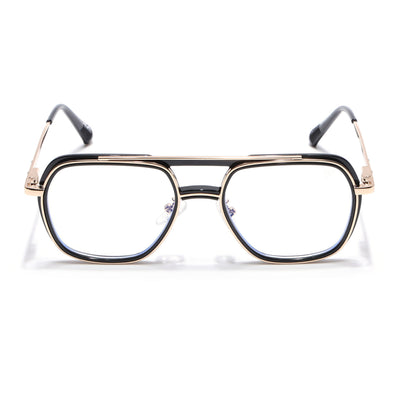 Voyage Golden & Black Wayfarer Eyeglasses for Men & Women (5011FMG6845-C3)