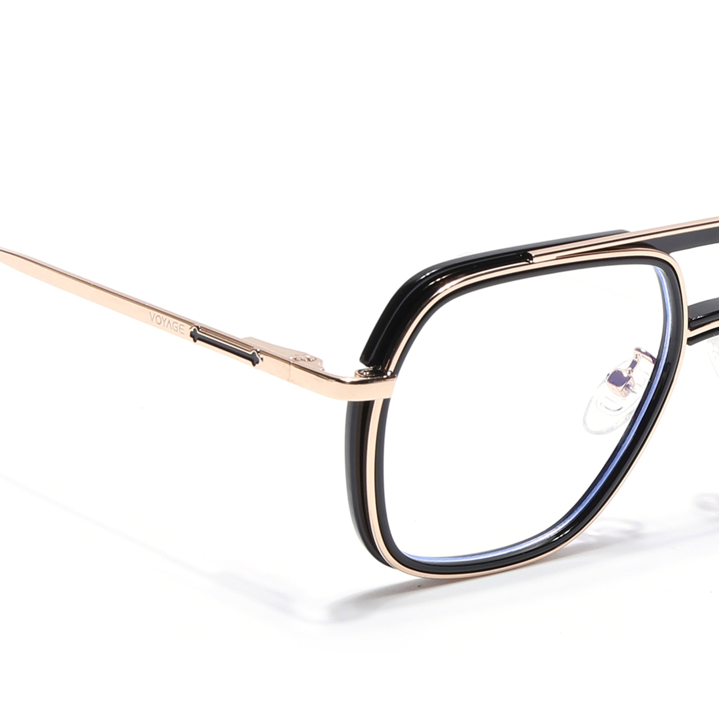 Voyage Golden & Black Wayfarer Eyeglasses for Men & Women (5011FMG6845-C3)