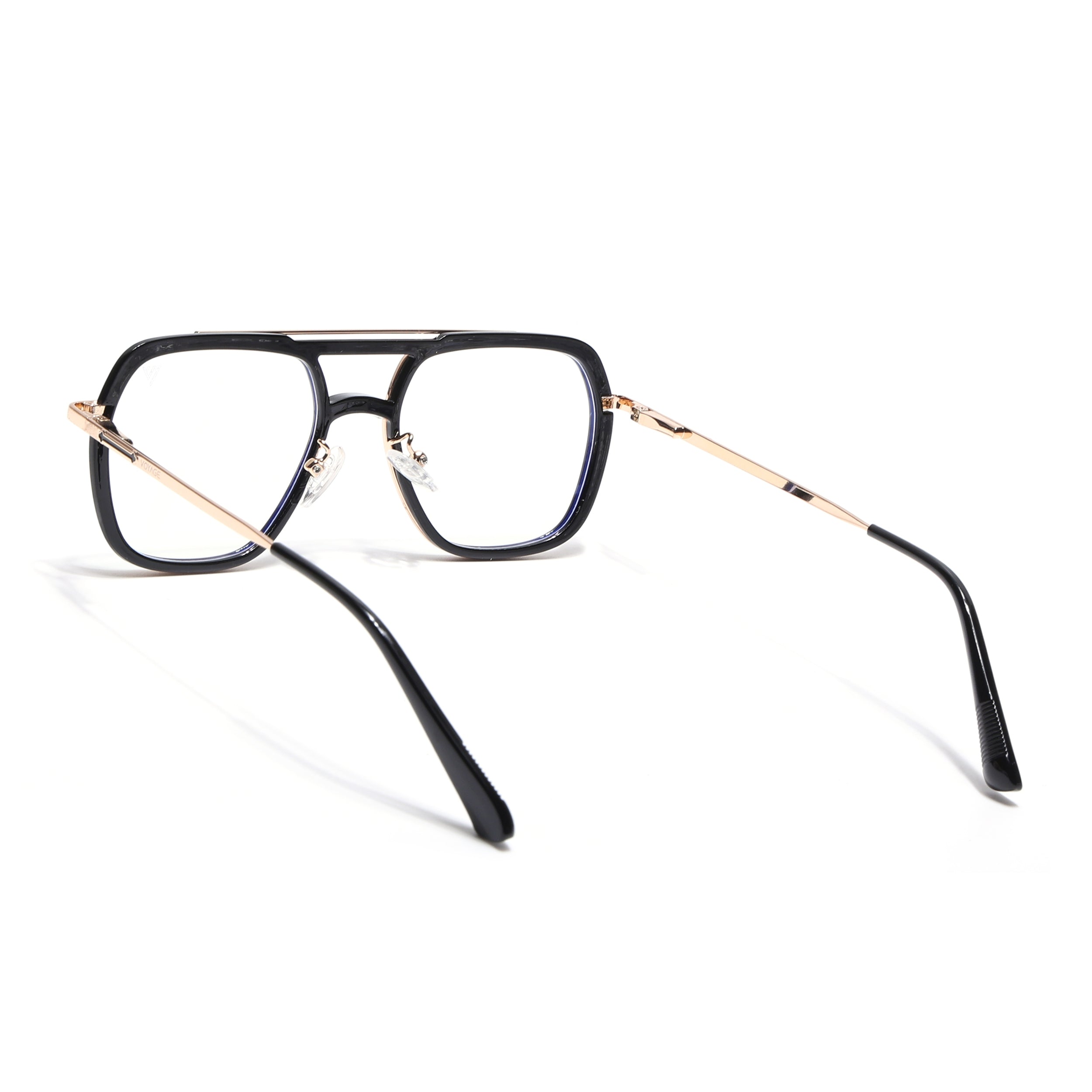 Voyage Golden & Black Wayfarer Eyeglasses for Men & Women (5011FMG6845-C3)