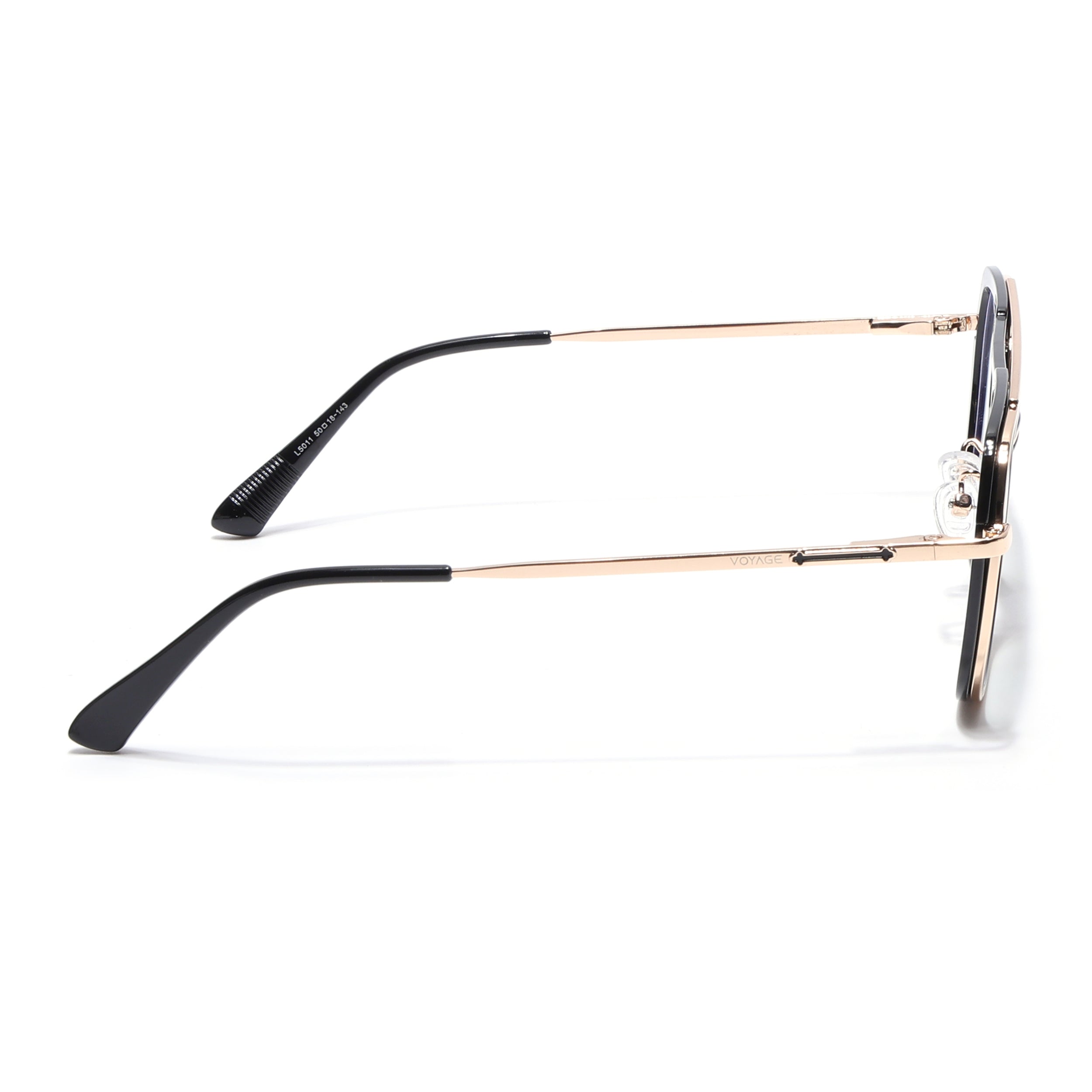 Voyage Golden & Black Wayfarer Eyeglasses for Men & Women (5011FMG6845-C3)