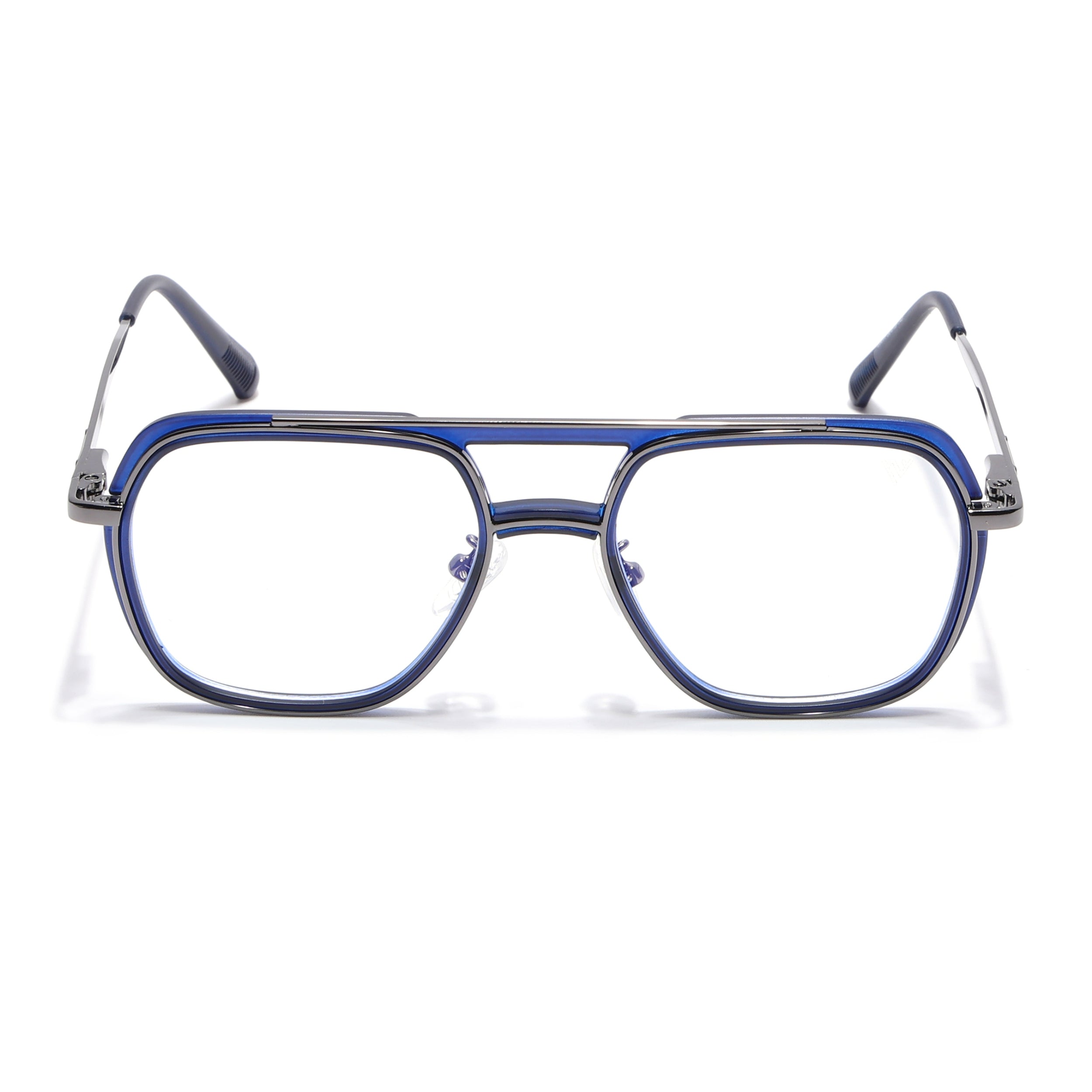 Voyage Grey & Blue Wayfarer Eyeglasses for Men & Women (5011FMG6846-C4)