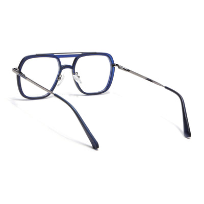 Voyage Grey & Blue Wayfarer Eyeglasses for Men & Women (5011FMG6846-C4)