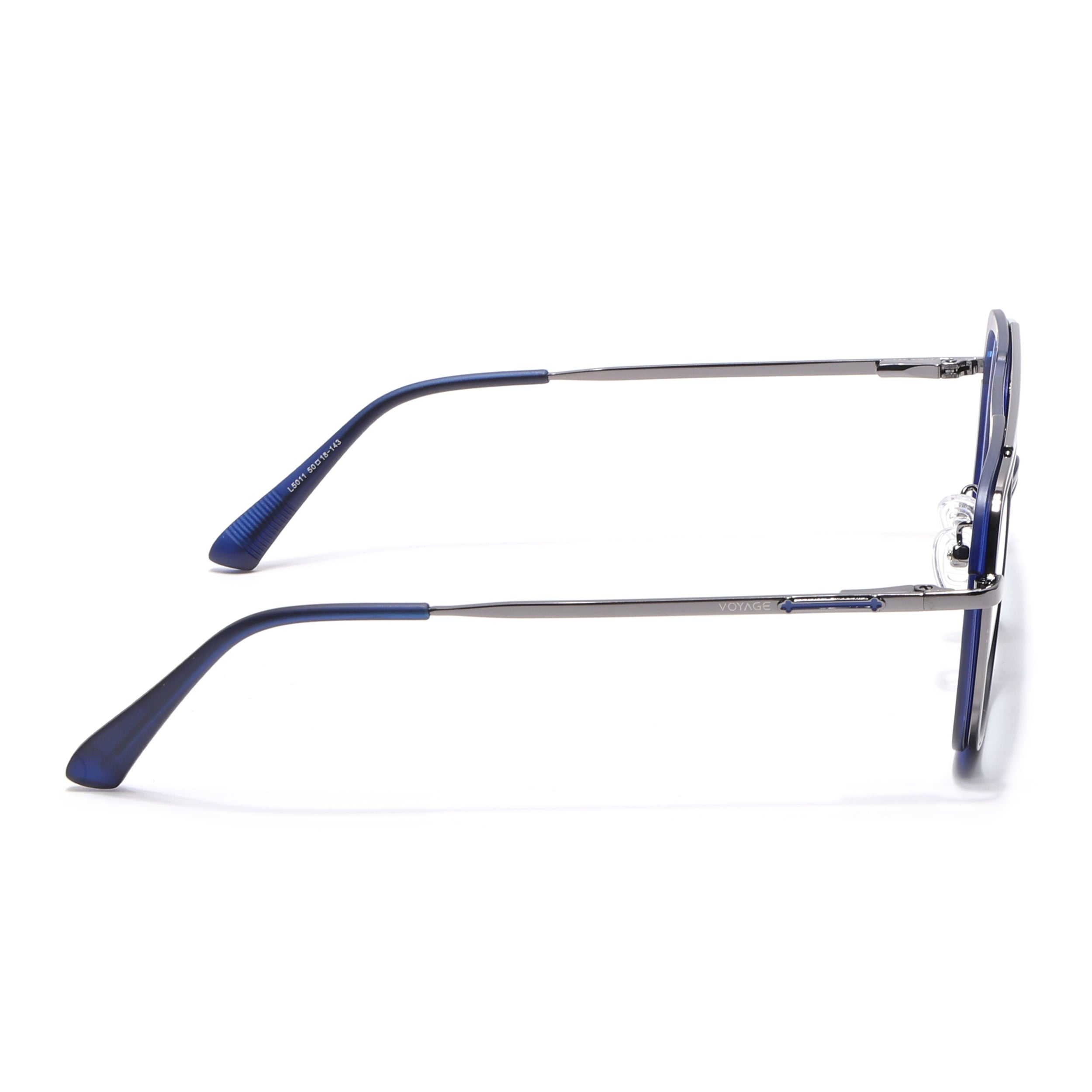 Voyage Grey & Blue Wayfarer Eyeglasses for Men & Women (5011FMG6846-C4)