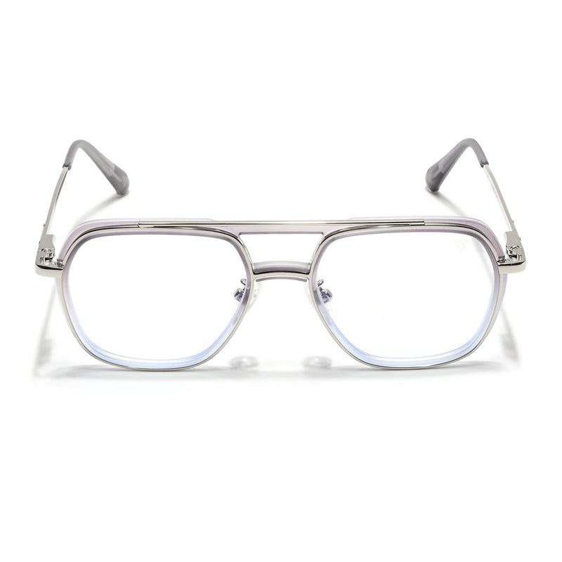 Voyage Silver & Grey Wayfarer Eyeglasses for Men & Women (5011FMG6848-C6)