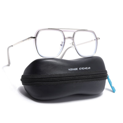 Voyage Silver & Grey Wayfarer Eyeglasses for Men & Women (5011FMG6848-C6)