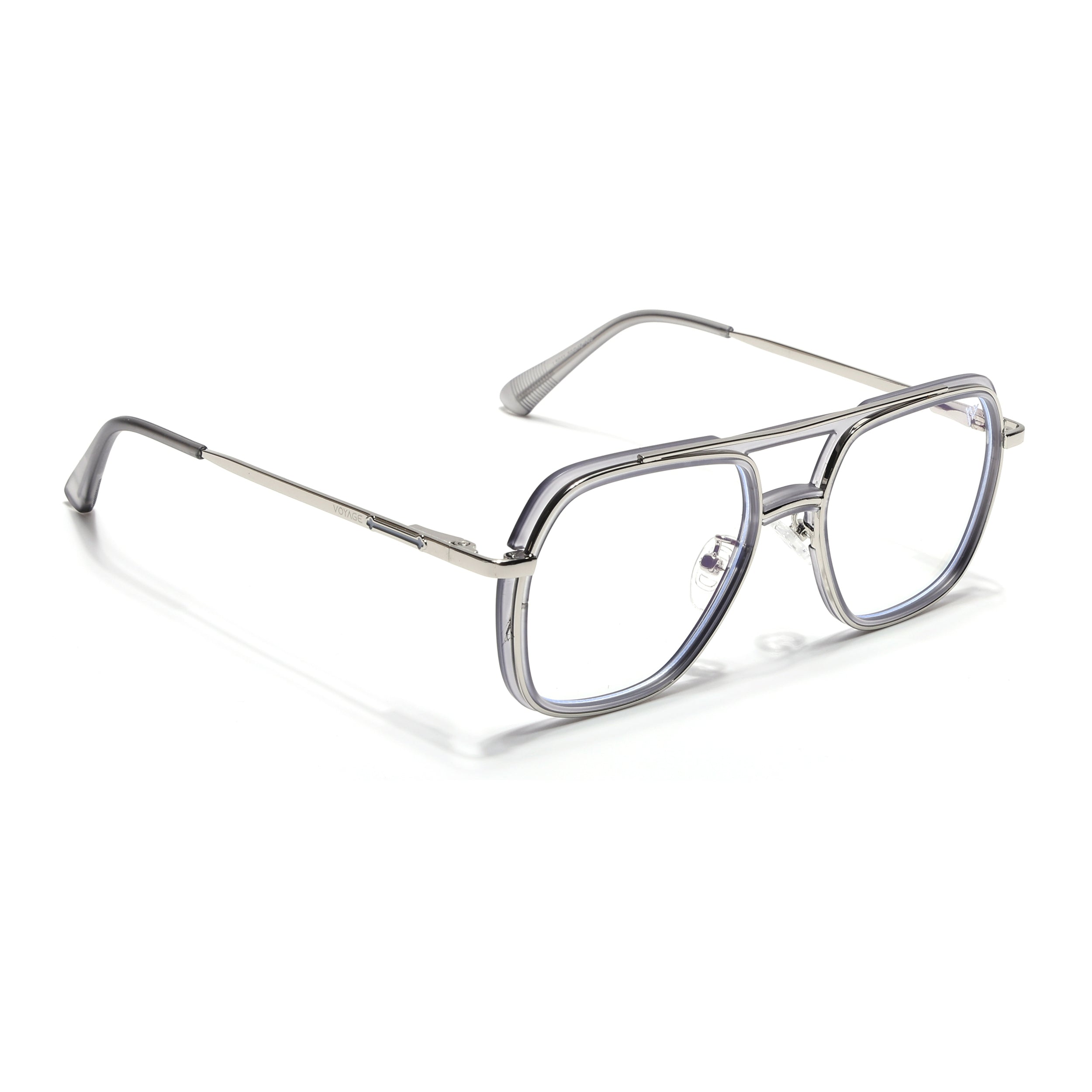 Voyage Silver & Transparent Wayfarer Eyeglasses for Men & Women (5011FMG6849-C7)