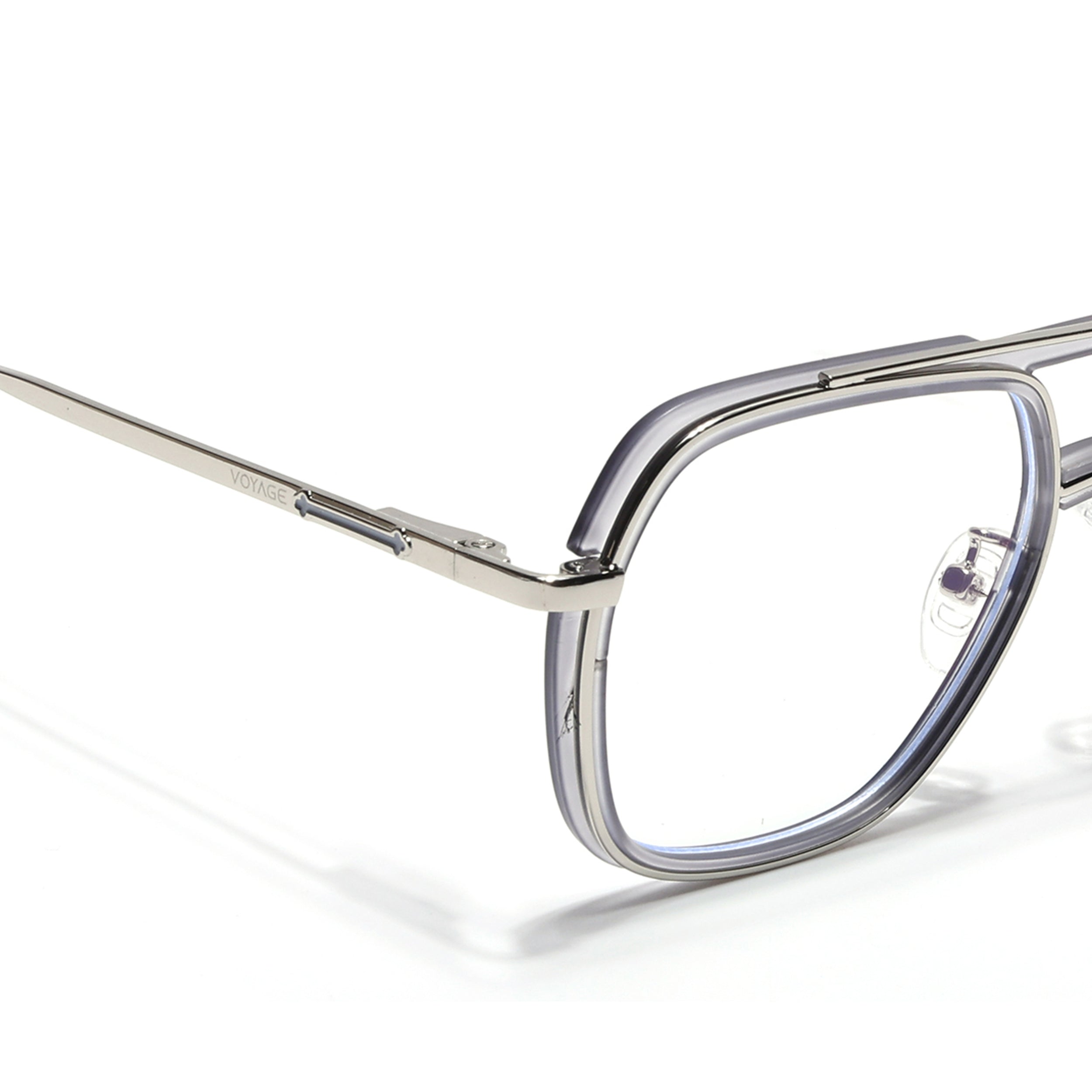 Voyage Silver & Transparent Wayfarer Eyeglasses for Men & Women (5011FMG6849-C7)