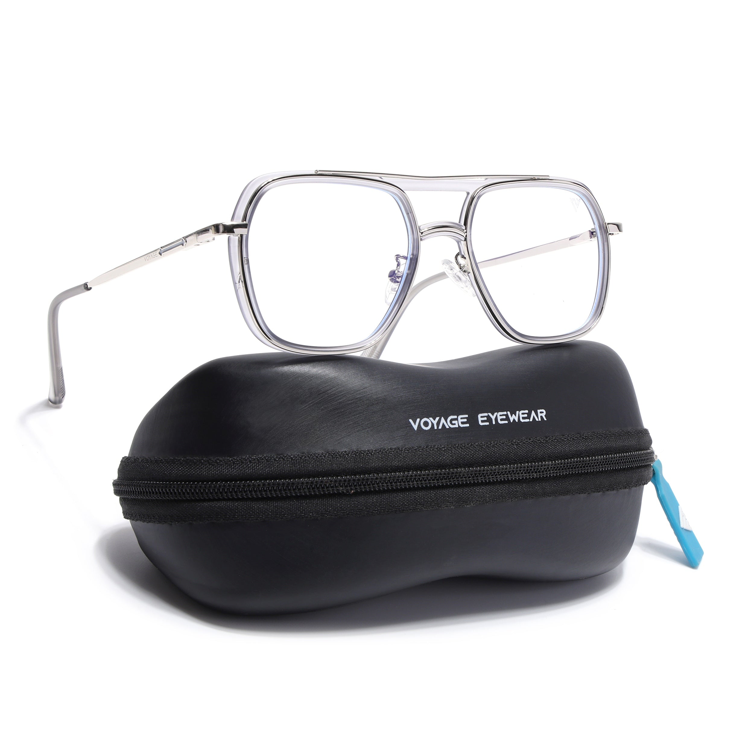 Voyage Silver & Transparent Wayfarer Eyeglasses for Men & Women (5011FMG6849-C7)