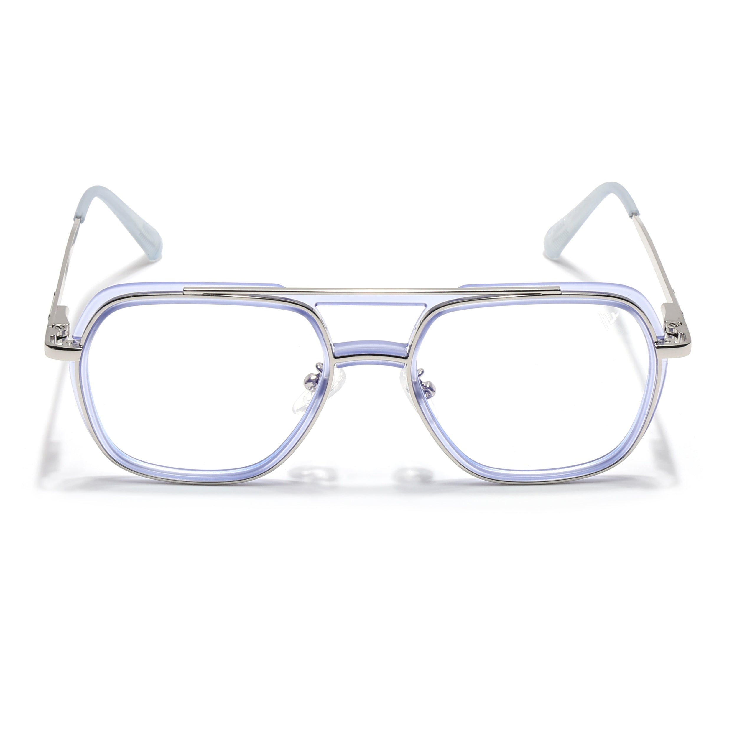 Voyage Silver & Purple Wayfarer Eyeglasses for Men & Women (5011FMG6850-C8)