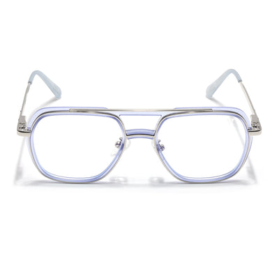 Voyage Silver & Purple Wayfarer Eyeglasses for Men & Women (5011FMG6850-C8)
