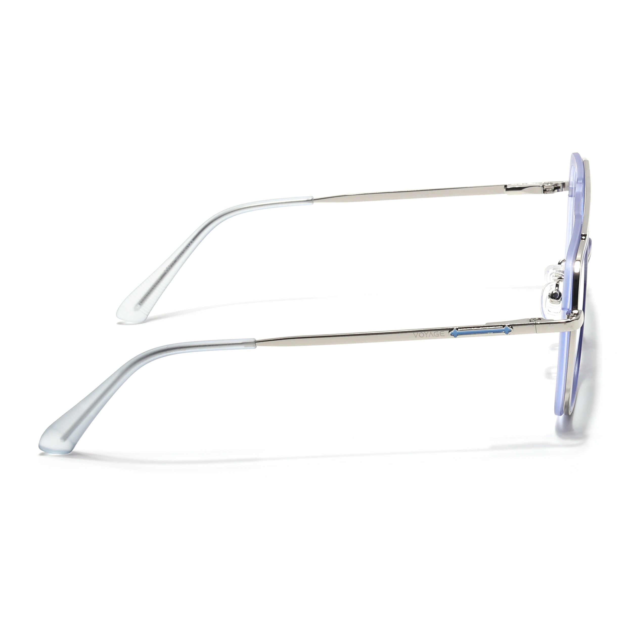 Voyage Silver & Purple Wayfarer Eyeglasses for Men & Women (5011FMG6850-C8)