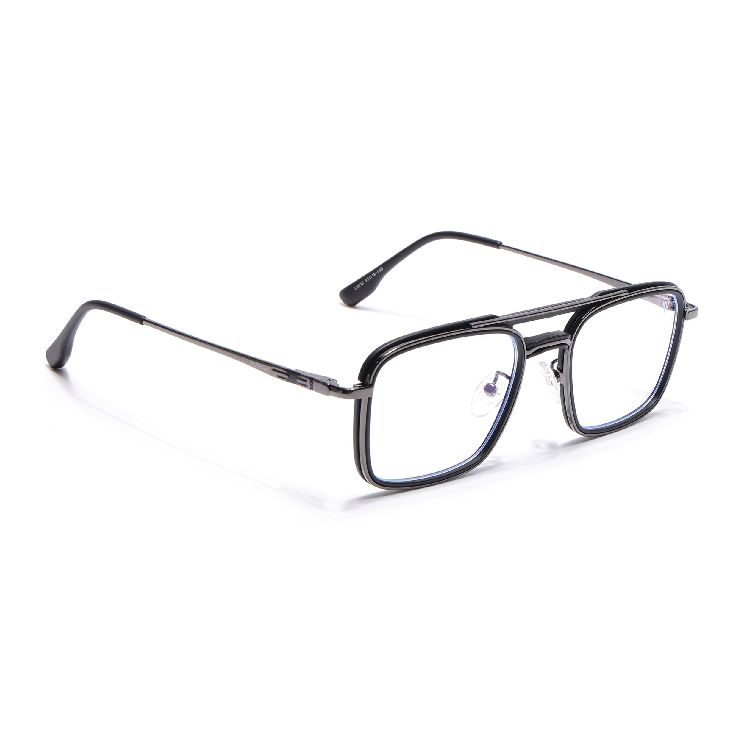 Voyage Grey & Black Wayfarer Eyeglasses for Men & Women (5012FMG6851-C1)